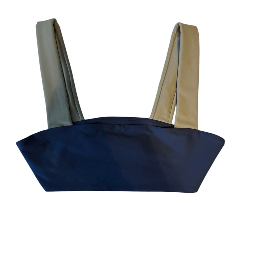 WeWoreWhat Navy and Olive Bandeau Top
